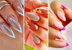 طراحی ناخن بادامی زیبا