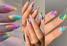 طراحی رنگارنگ خوشگل ناخن