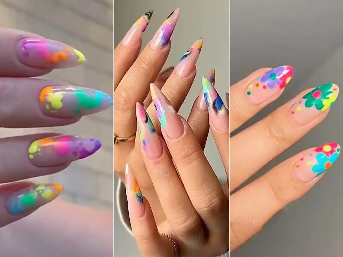 طراحی رنگارنگ خوشگل ناخن