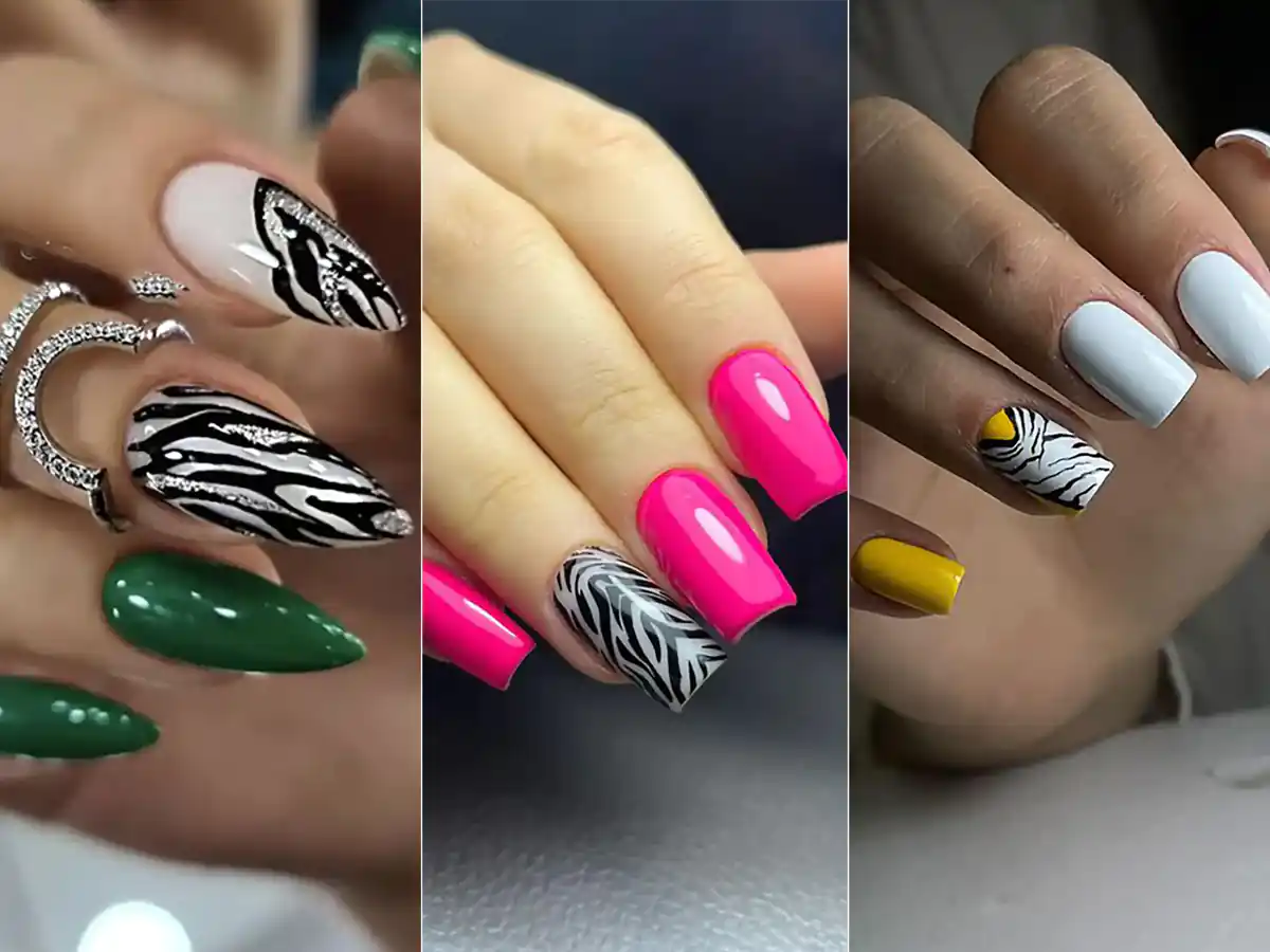 طرح زبرا روی ناخن