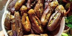 طرز تهیه ترشی بادمجان شکم پر شمالی با طعمی بی نظیر