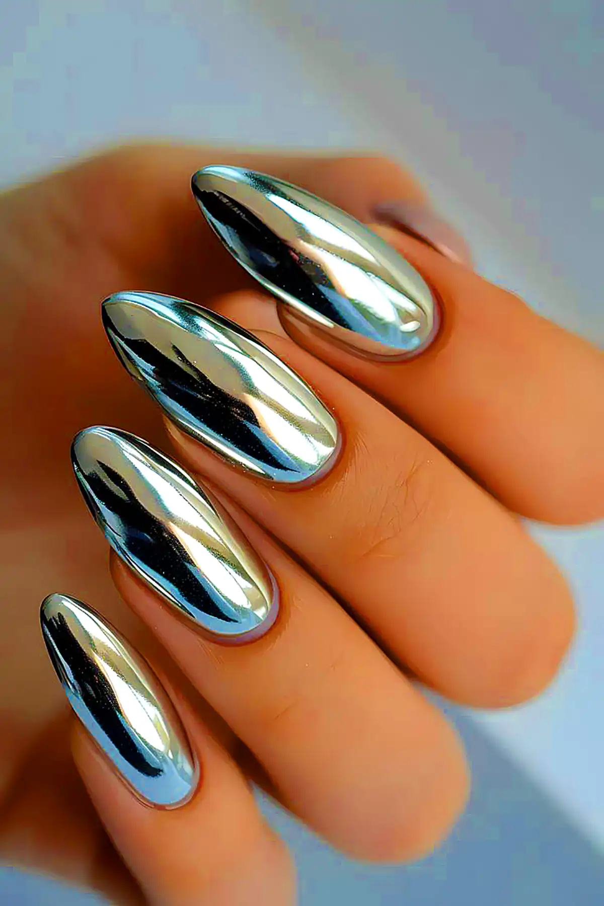 طرح ناخن آینه ای