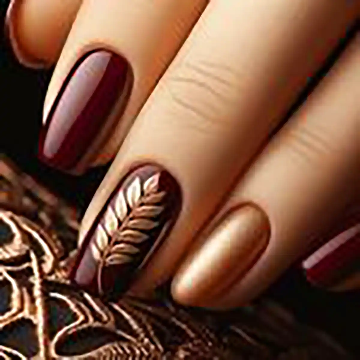 طرح ناخن مدرن پاییزی