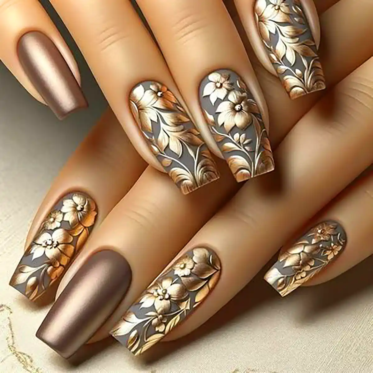 طرح ناخن مدرن پاییزی