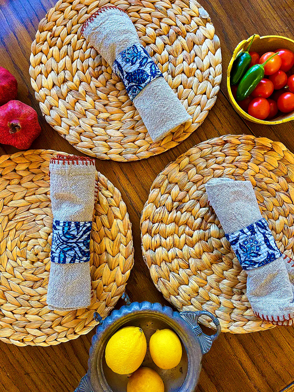 زیر بشقابی حصیری مدرن