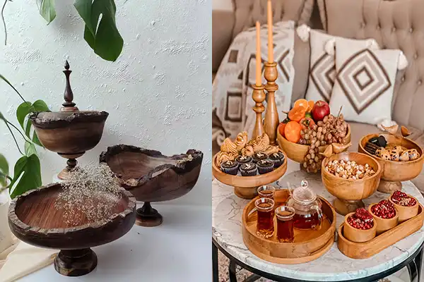 ظروف پذیرایی چوبی + ظروف پذیرایی چوبی با طرح‌های یونیک و منحصربفرد