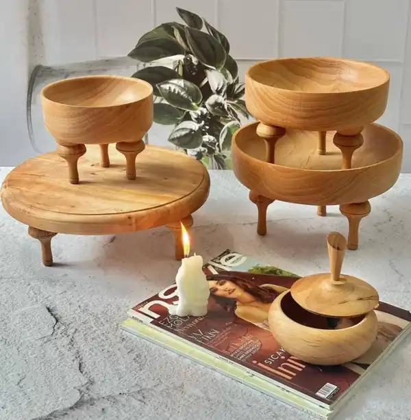 ظروف پذیرایی چوبی + ظروف پذیرایی چوبی با طرح‌های یونیک و منحصربفرد