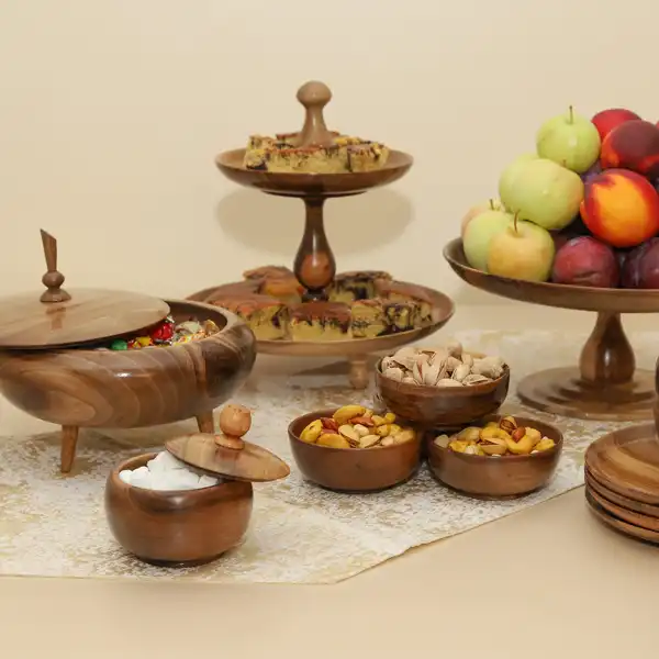 ظروف پذیرایی چوبی + ظروف پذیرایی چوبی با طرح‌های یونیک و منحصربفرد