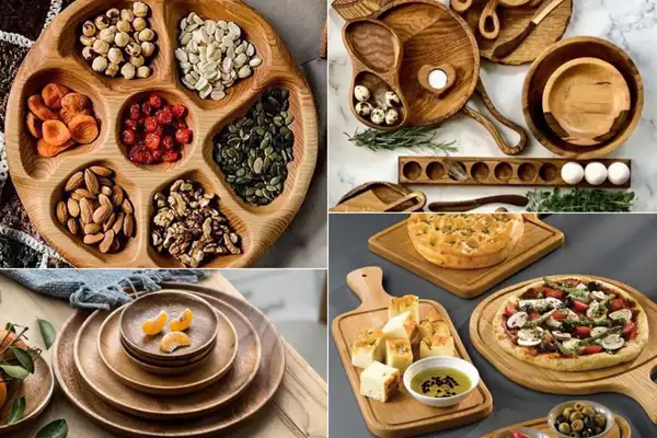 ظروف پذیرایی چوبی + ظروف پذیرایی چوبی با طرح‌های یونیک و منحصربفرد