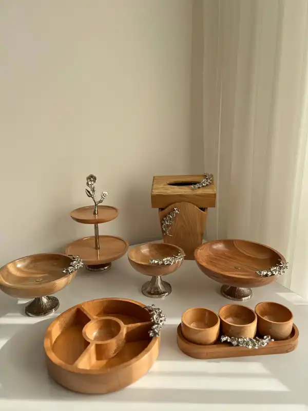 ظروف پذیرایی چوبی + ظروف پذیرایی چوبی با طرح‌های یونیک و منحصربفرد