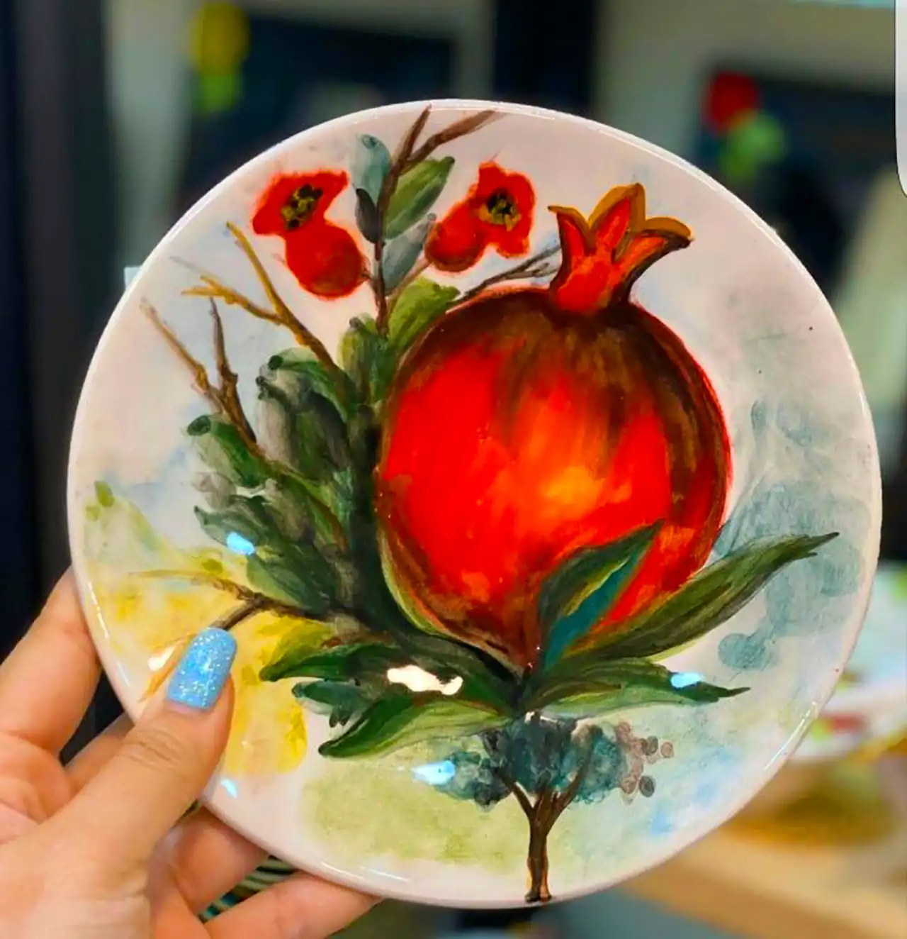 ظروف با نقاشی انار