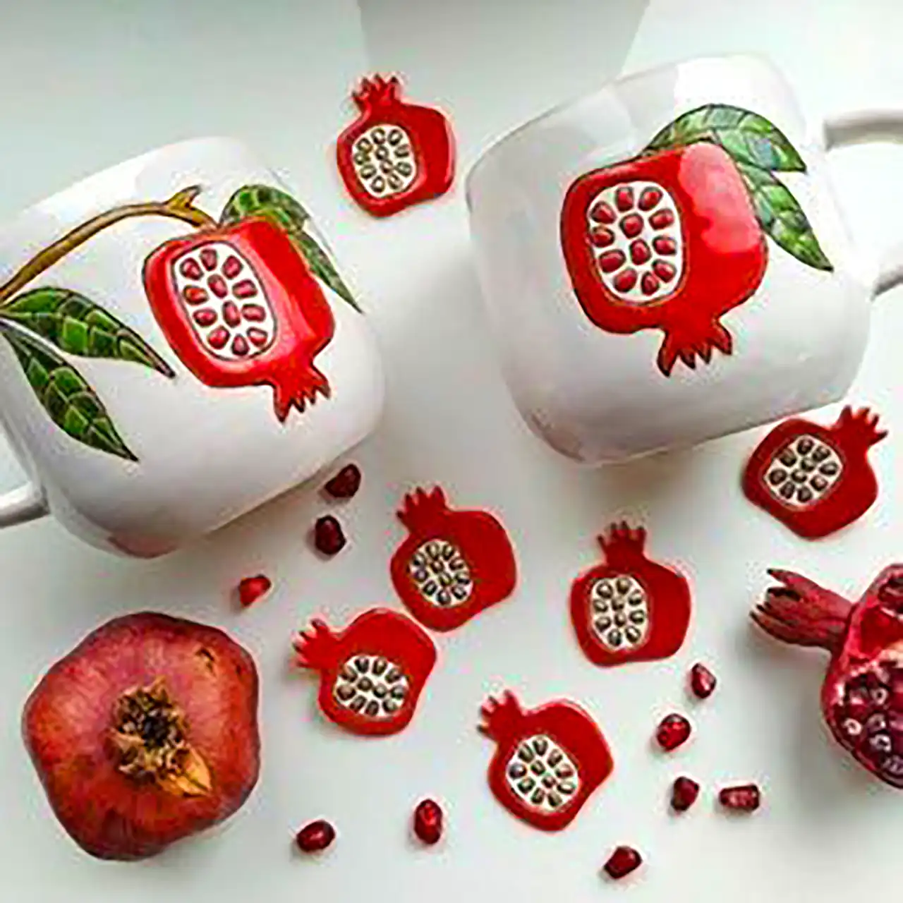 ظروف با نقاشی انار