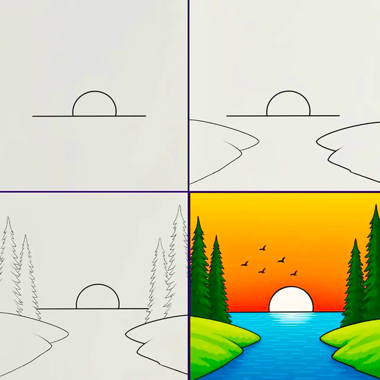 آموزش مرحله به مرحله نقاشی کودک 