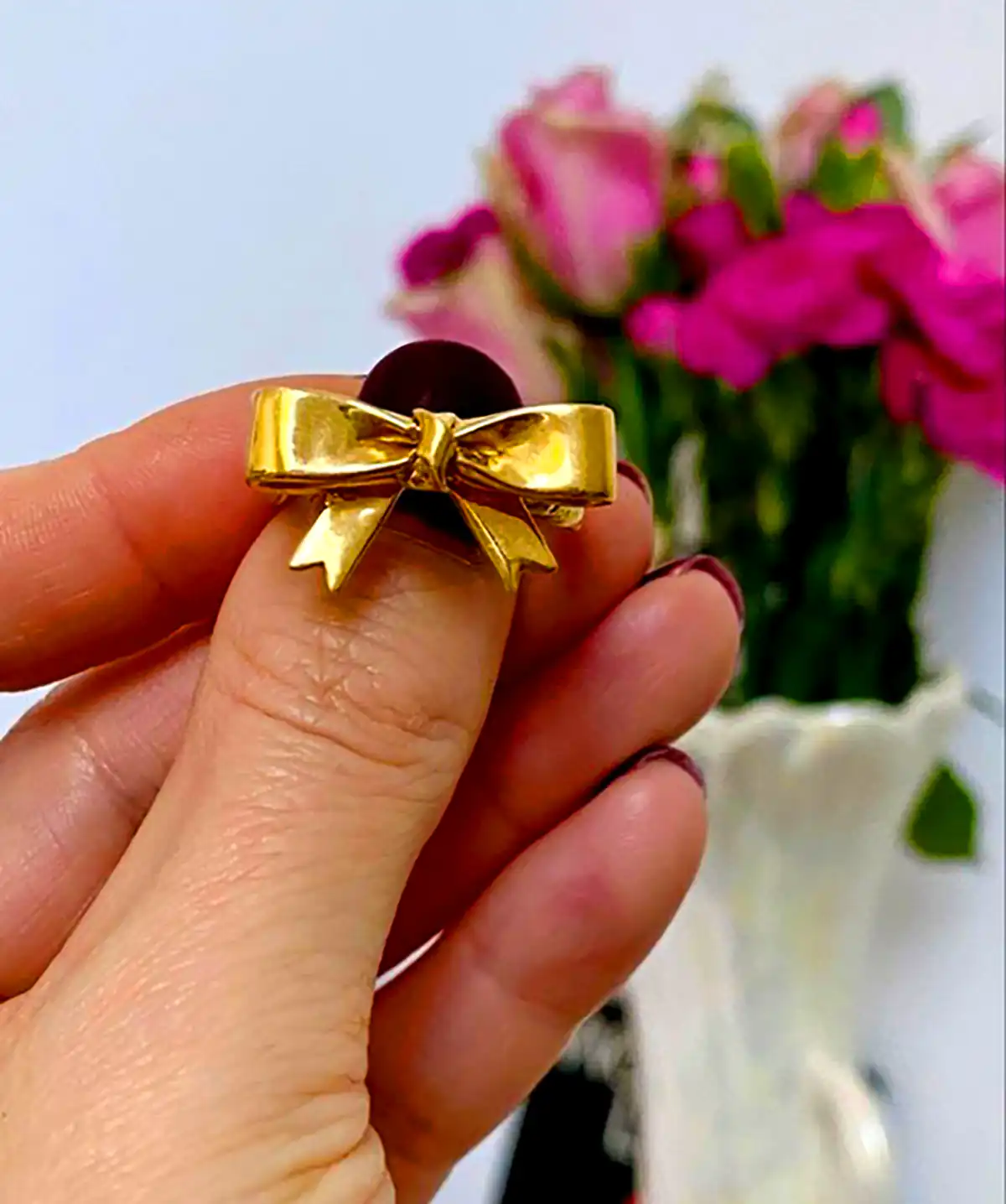انگشتر نقره ای طرح پاپیون