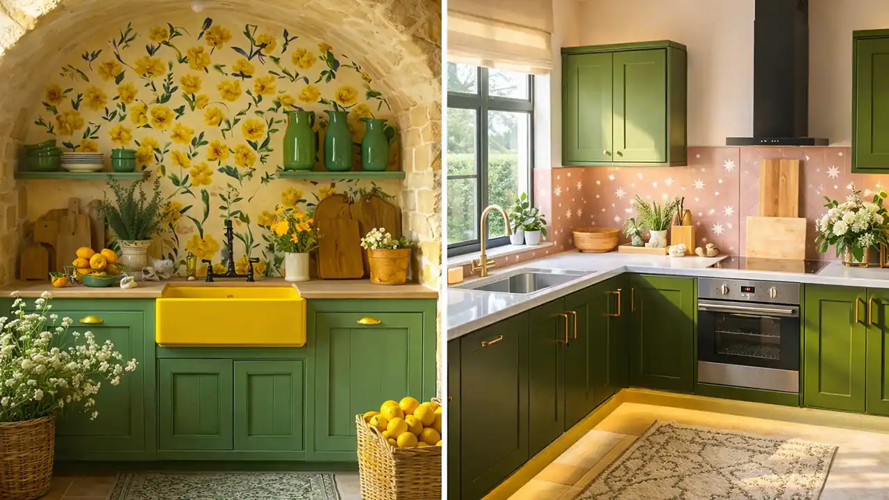 آشپزخانه نئوکلاسیک خوش رنگ