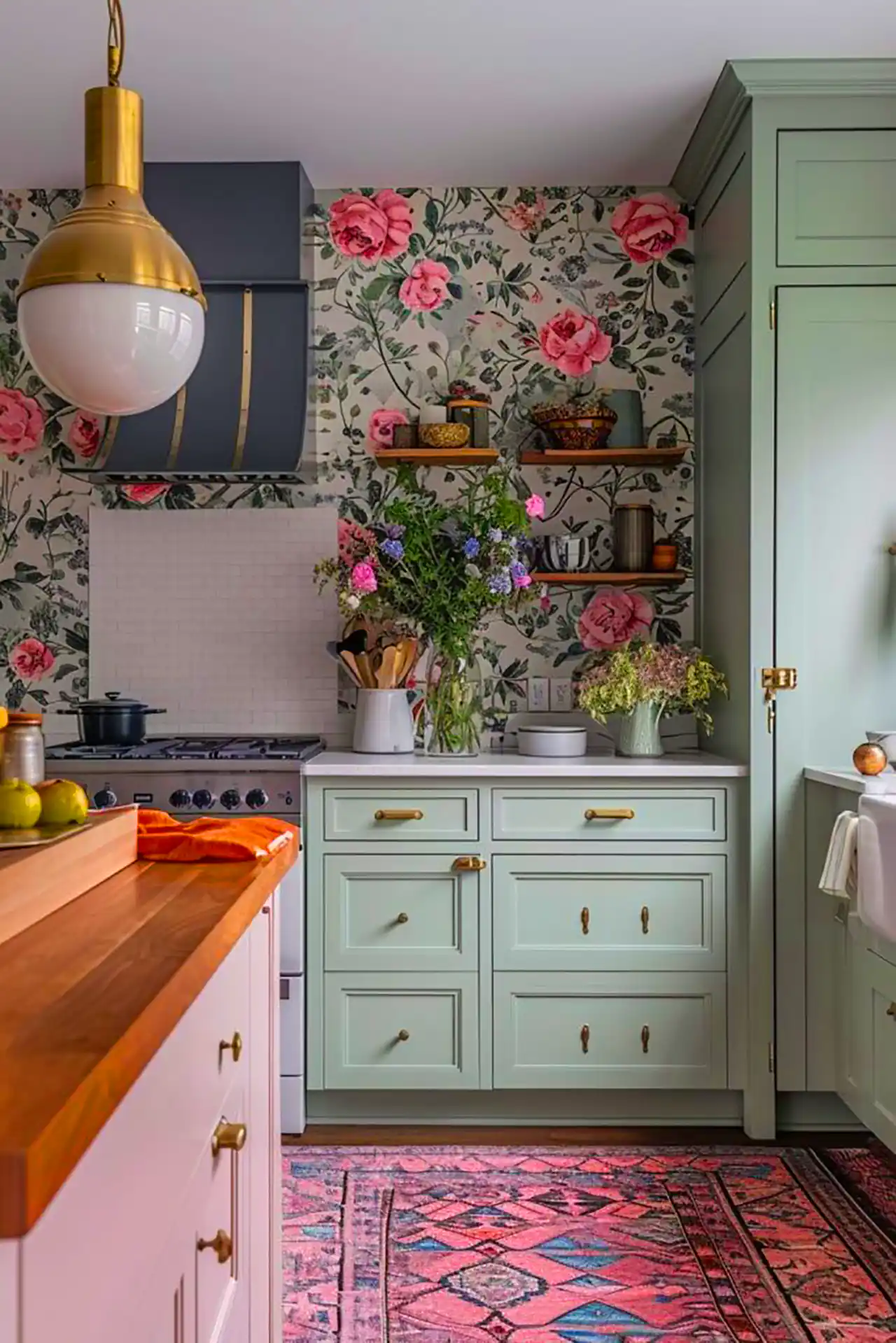 آشپزخانه نئوکلاسیک خوش رنگ 