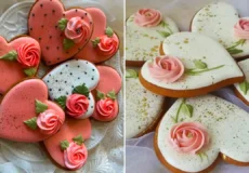 کوکی عاشقانه قلبی صورتی