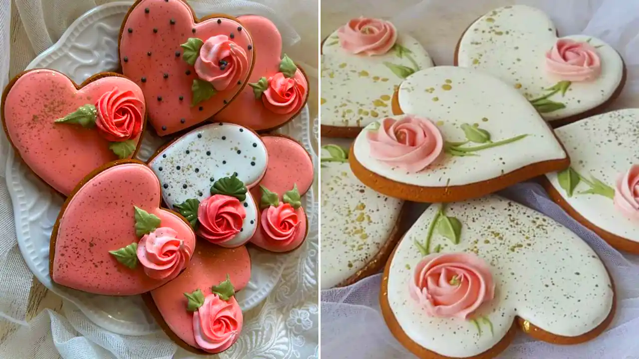 کوکی عاشقانه قلبی صورتی