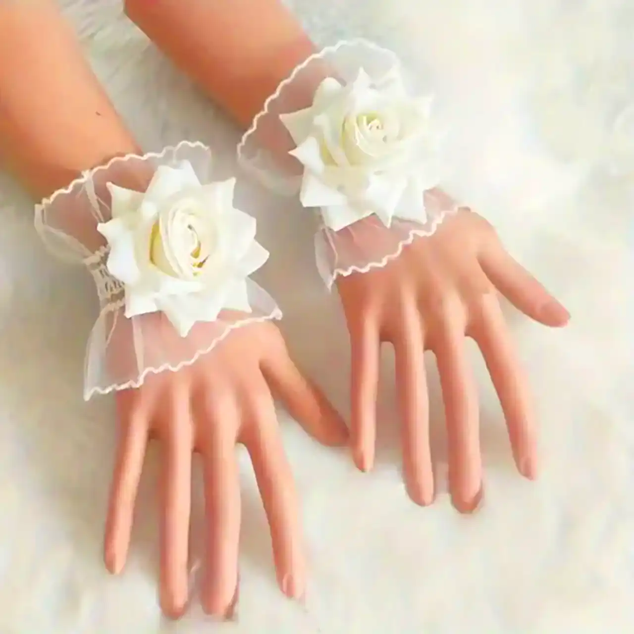 دستبند تور فانتزی مراسم عروسی 