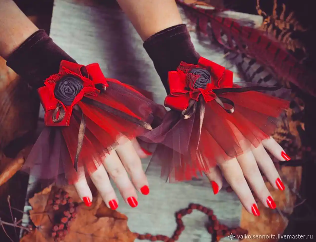 دستبند تور فانتزی مراسم عروسی 