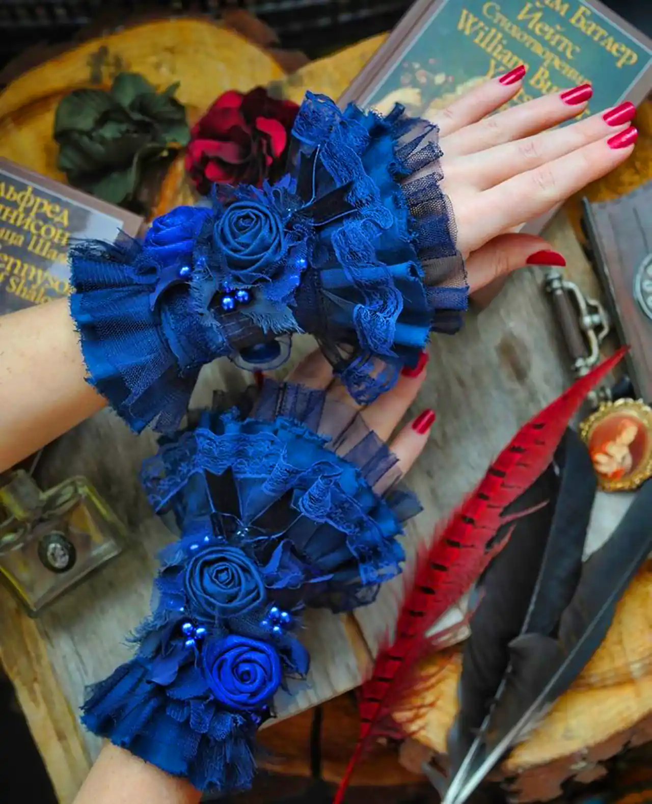 دستبند تور فانتزی مراسم عروسی 