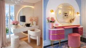دکور با میز و آینه آرایشی