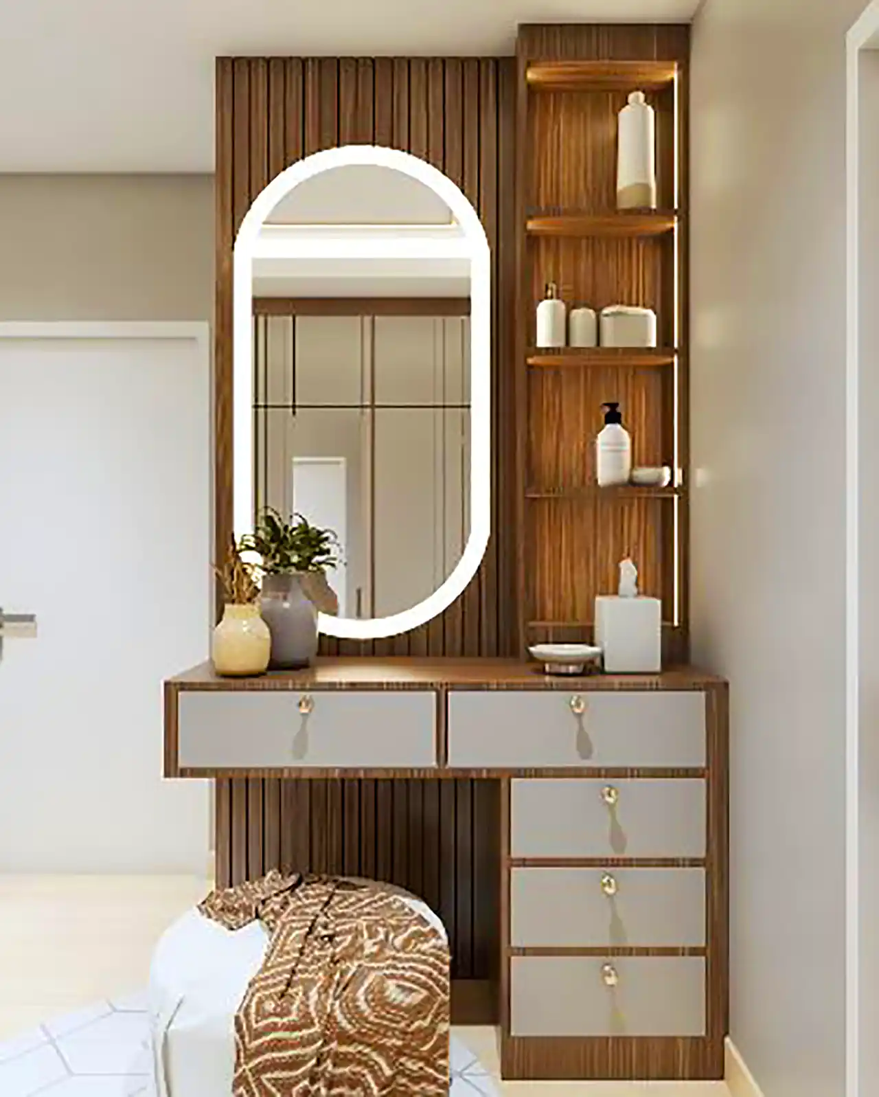 دکور با میز و آینه آرایشی 