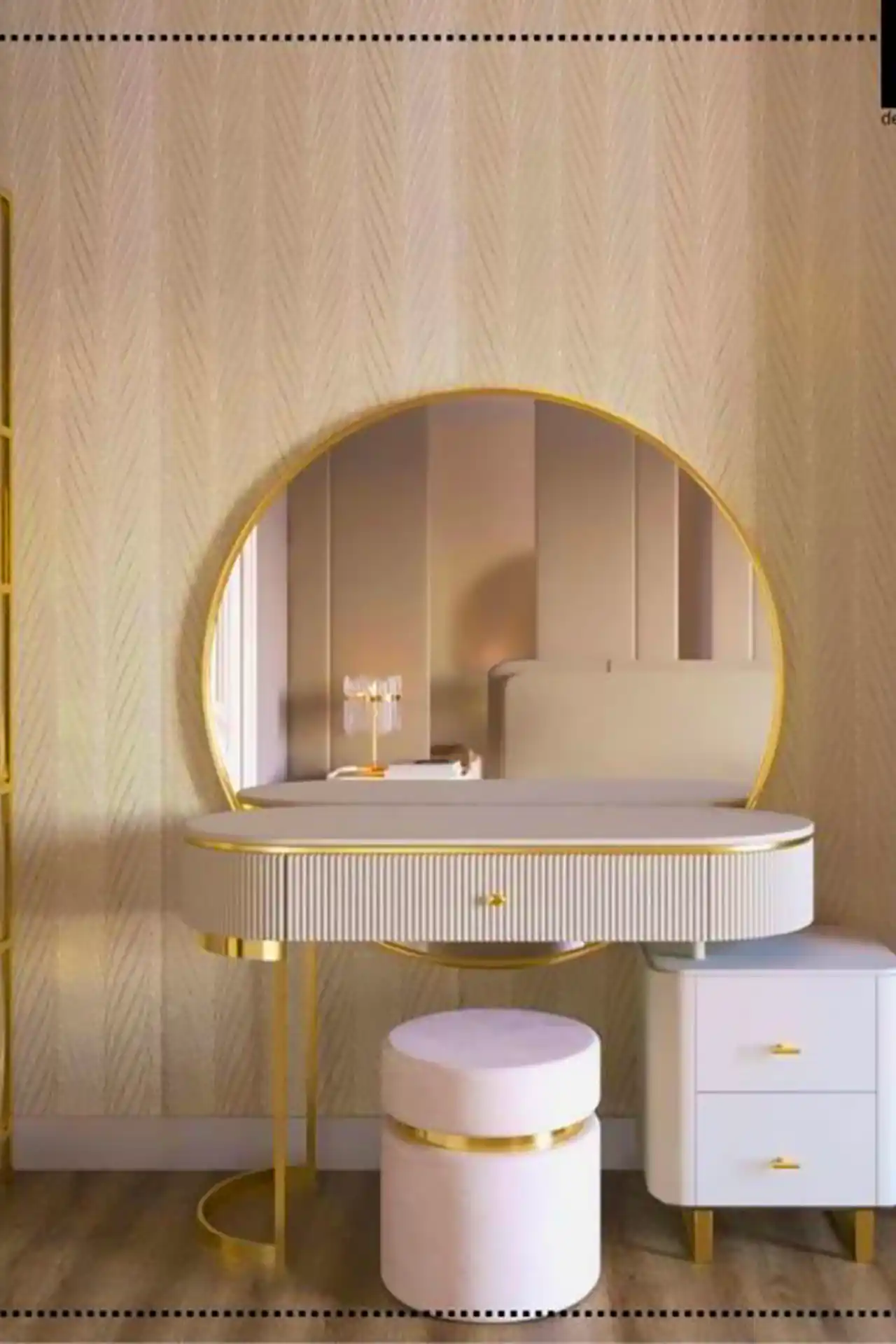 دکور با میز و آینه آرایشی 