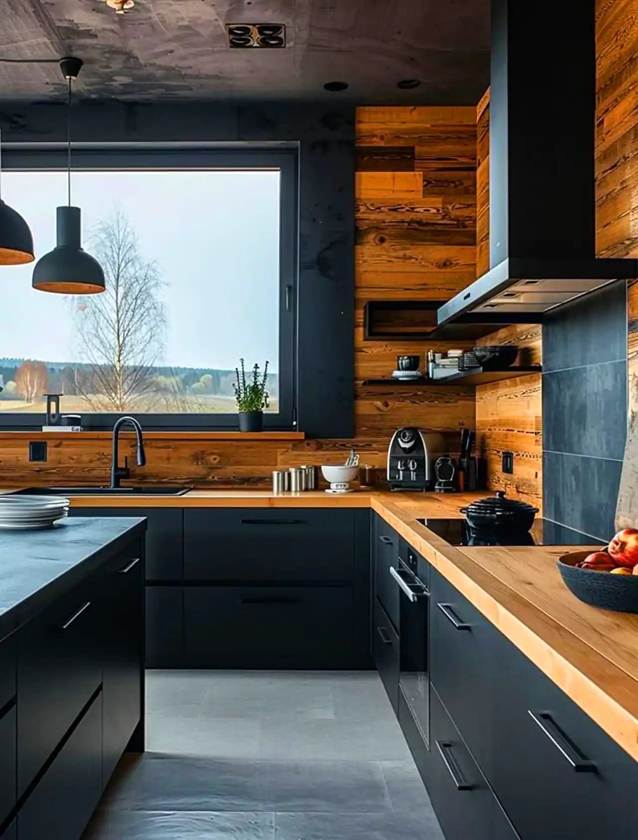 دکوراسیون لاکچری و تیره آشپزخانه