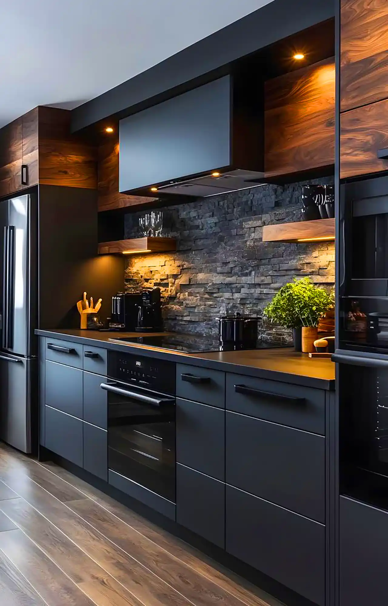 دکوراسیون لاکچری و تیره آشپزخانه