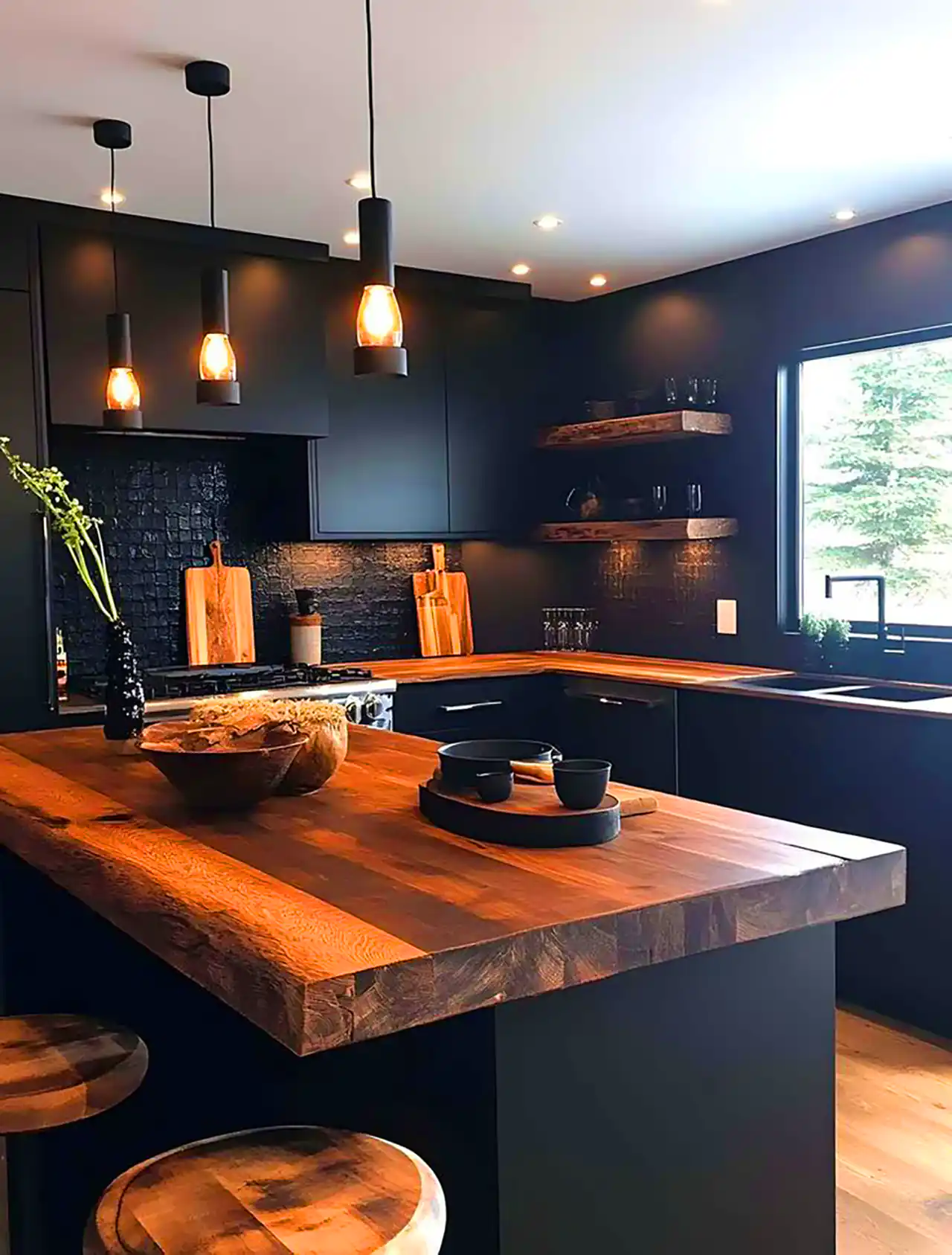 دکوراسیون لاکچری و تیره آشپزخانه