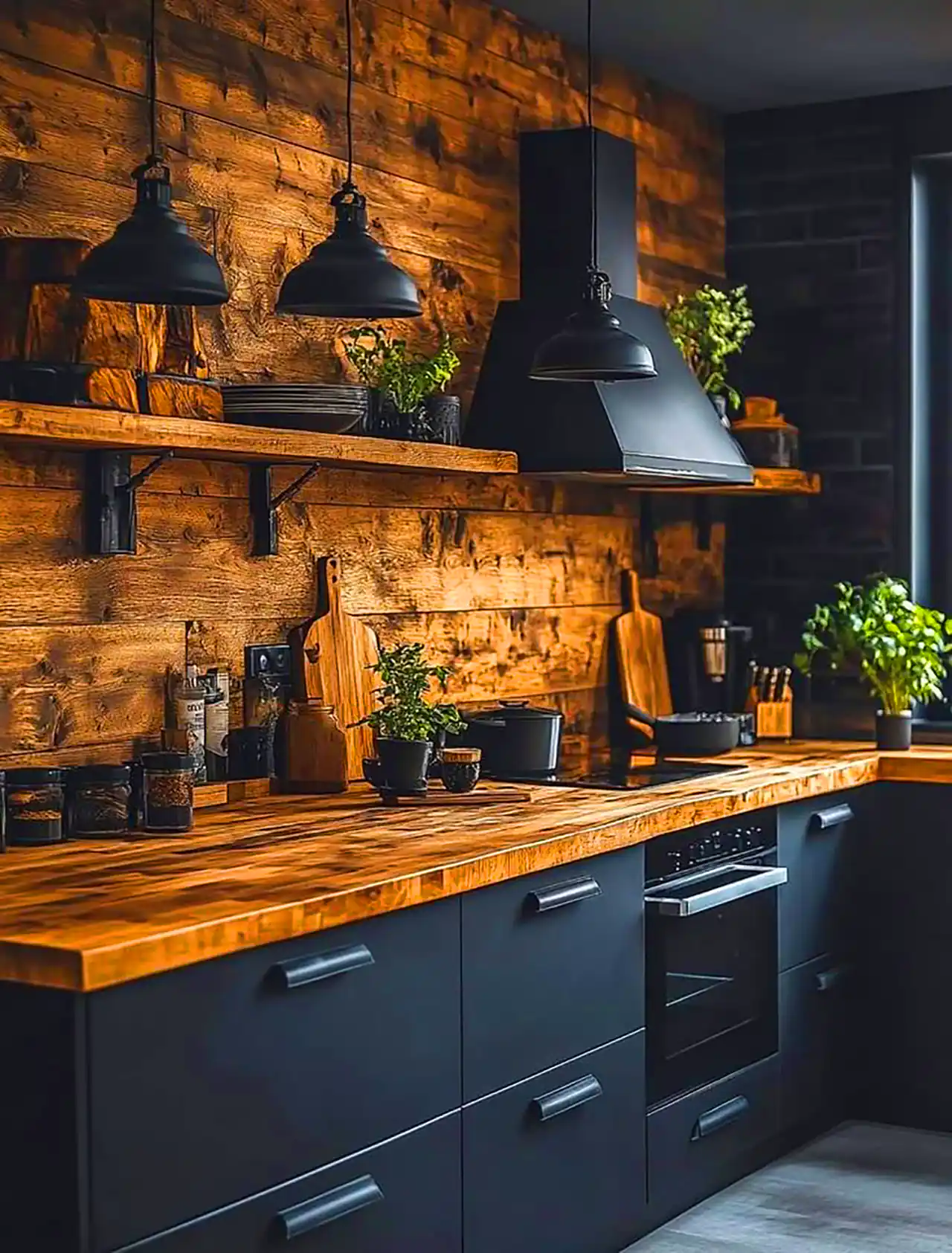 دکوراسیون لاکچری و تیره آشپزخانه