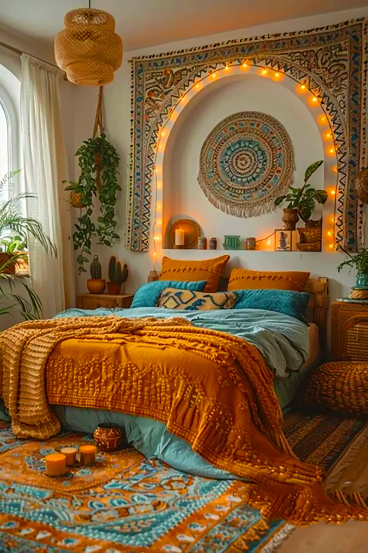 دکوراسیون اتاق خواب سبز و گرم 