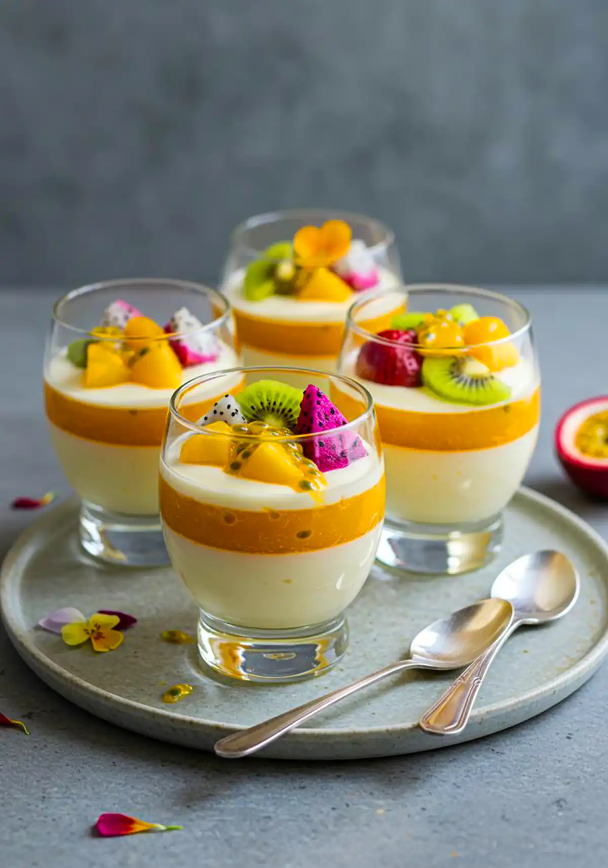 دسر انبه ژلاتینی رنگی