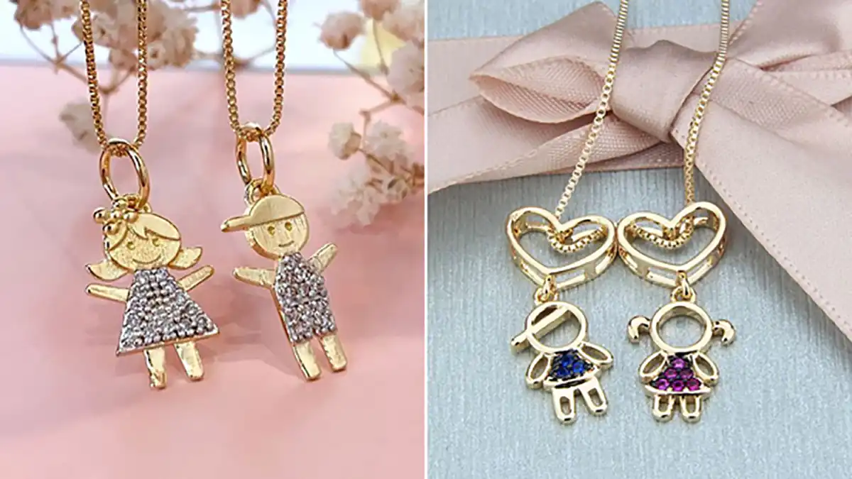 گردنبند طلا نگین دار خانواده