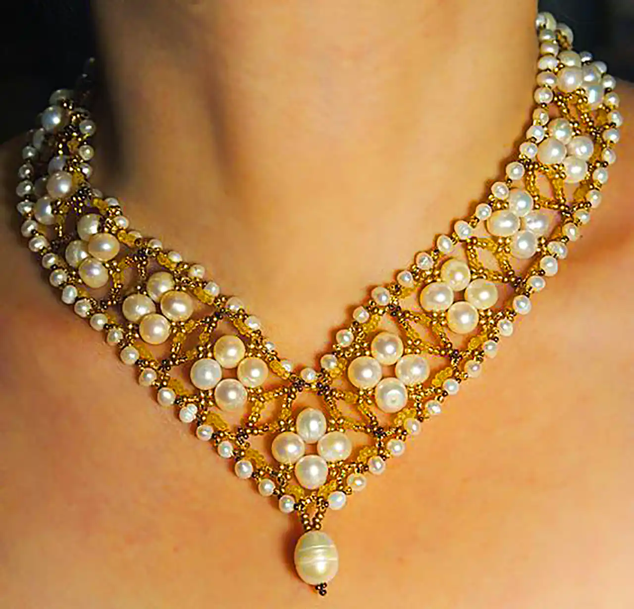 گردنبند مینیمال مرواریدی شیک