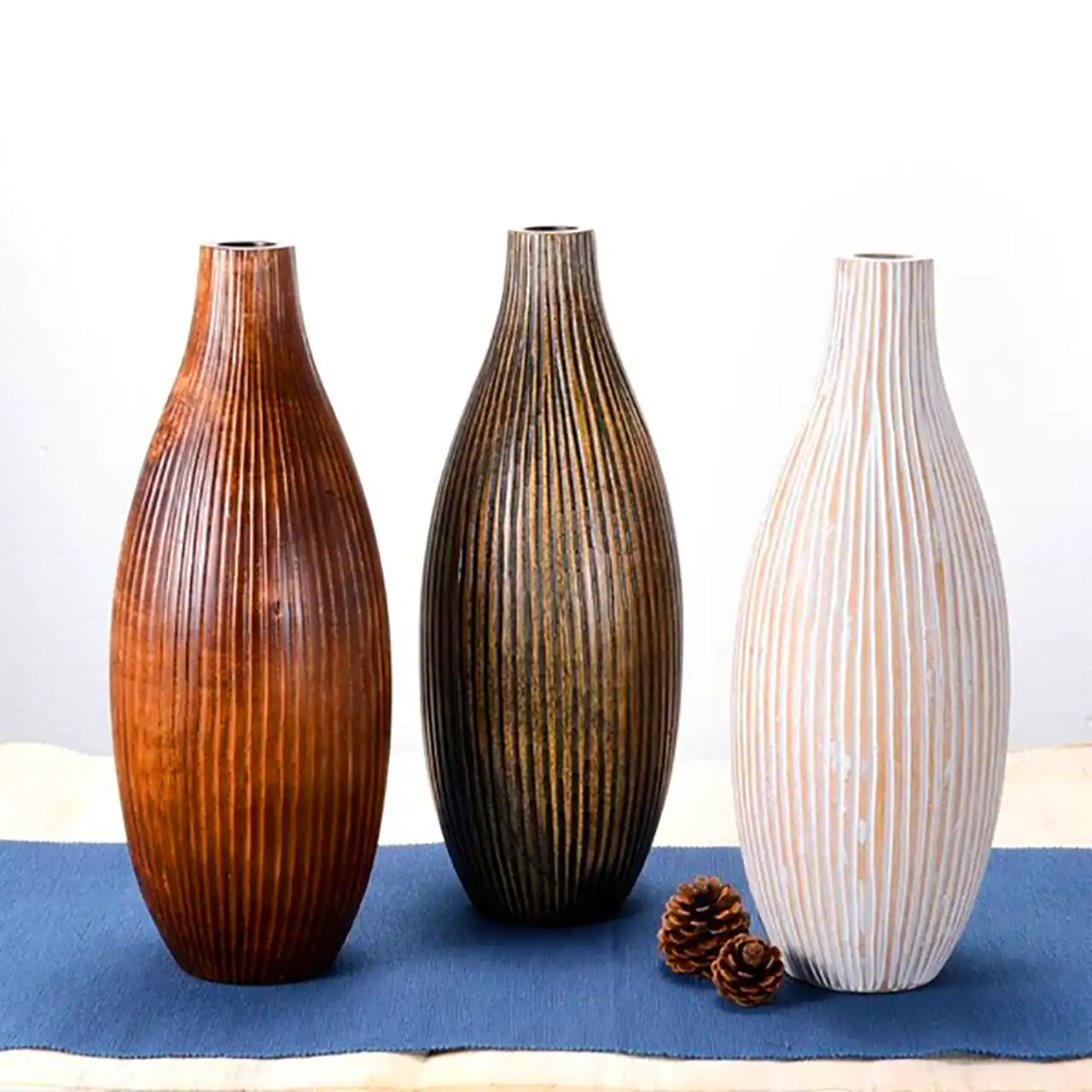 گلدان مدرن دکوری شیاردار 