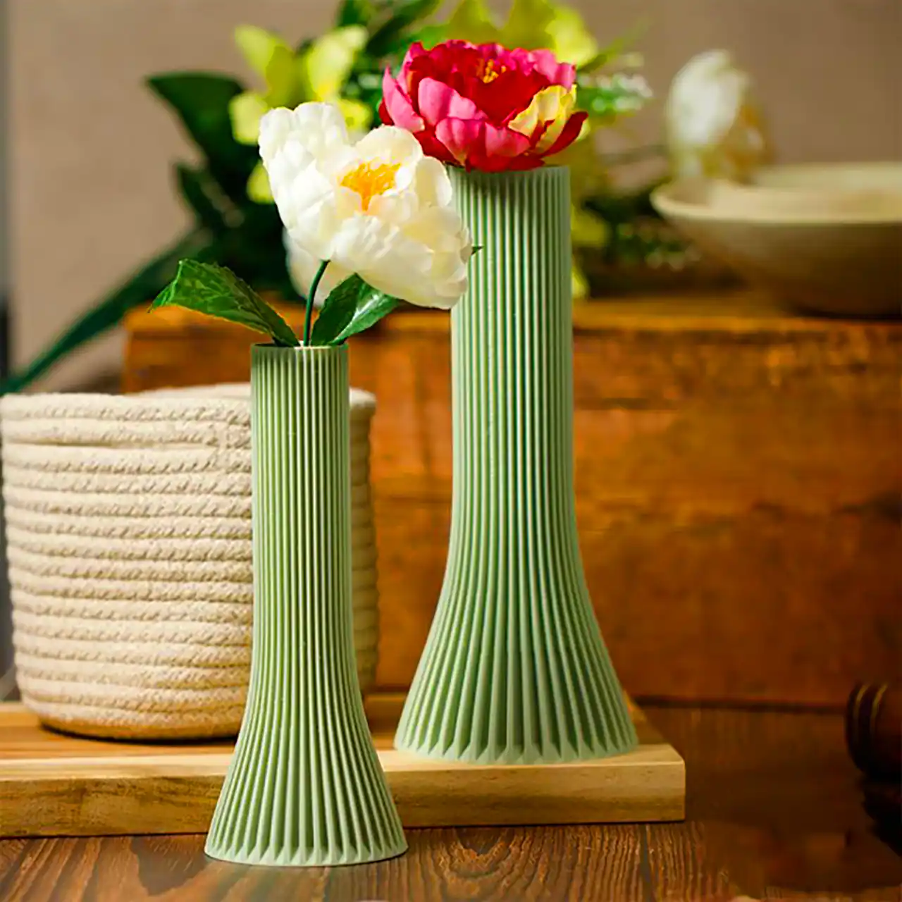 گلدان مدرن دکوری شیاردار 