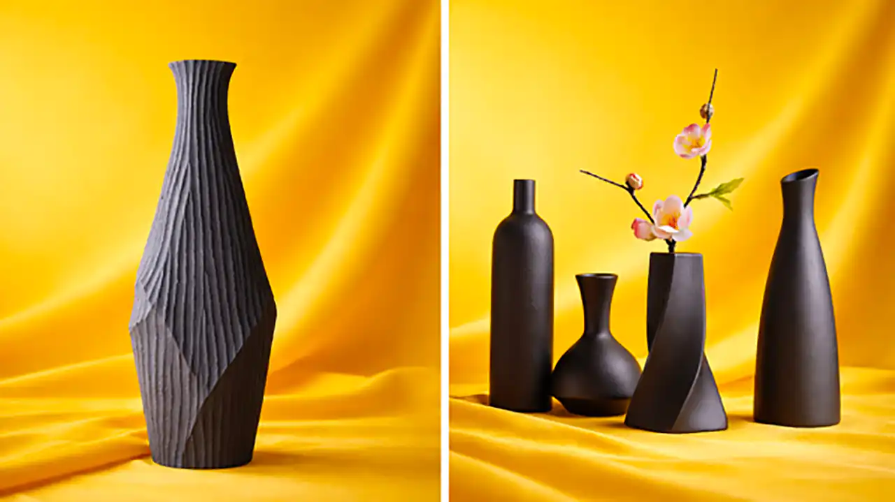 گلدان مدرن دکوری شیاردار 