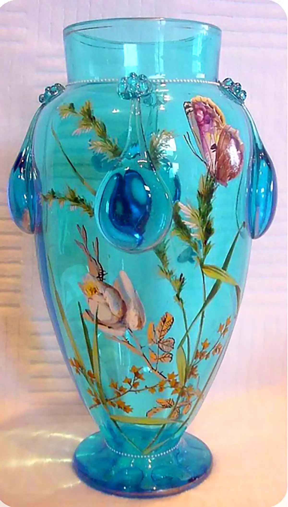 گلدون شیشه ای نقاشی شده