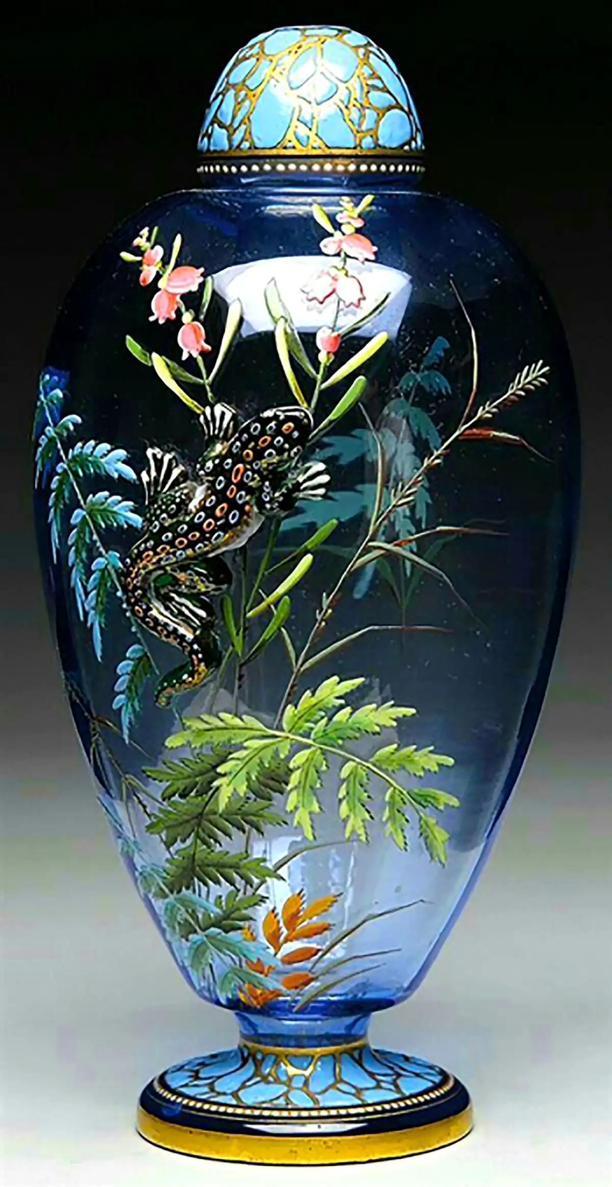 گلدون شیشه ای نقاشی شده