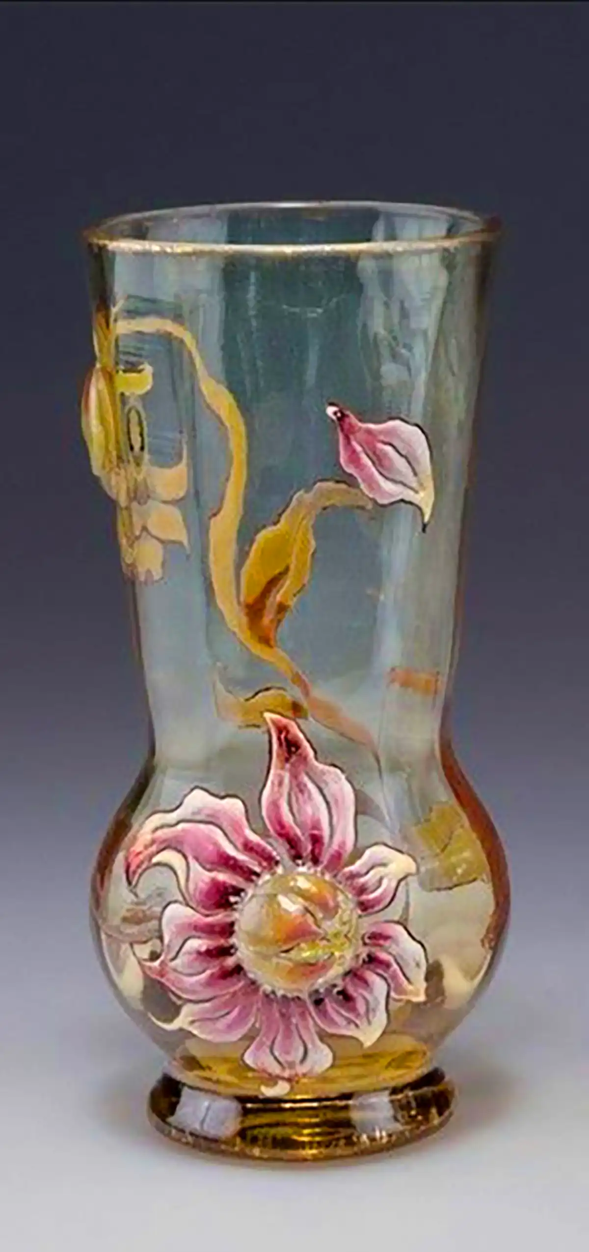 گلدون شیشه ای نقاشی شده