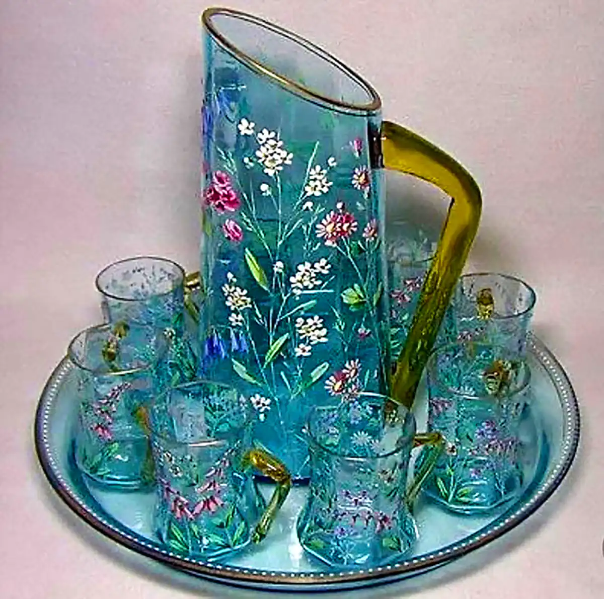 گلدون شیشه ای نقاشی شده