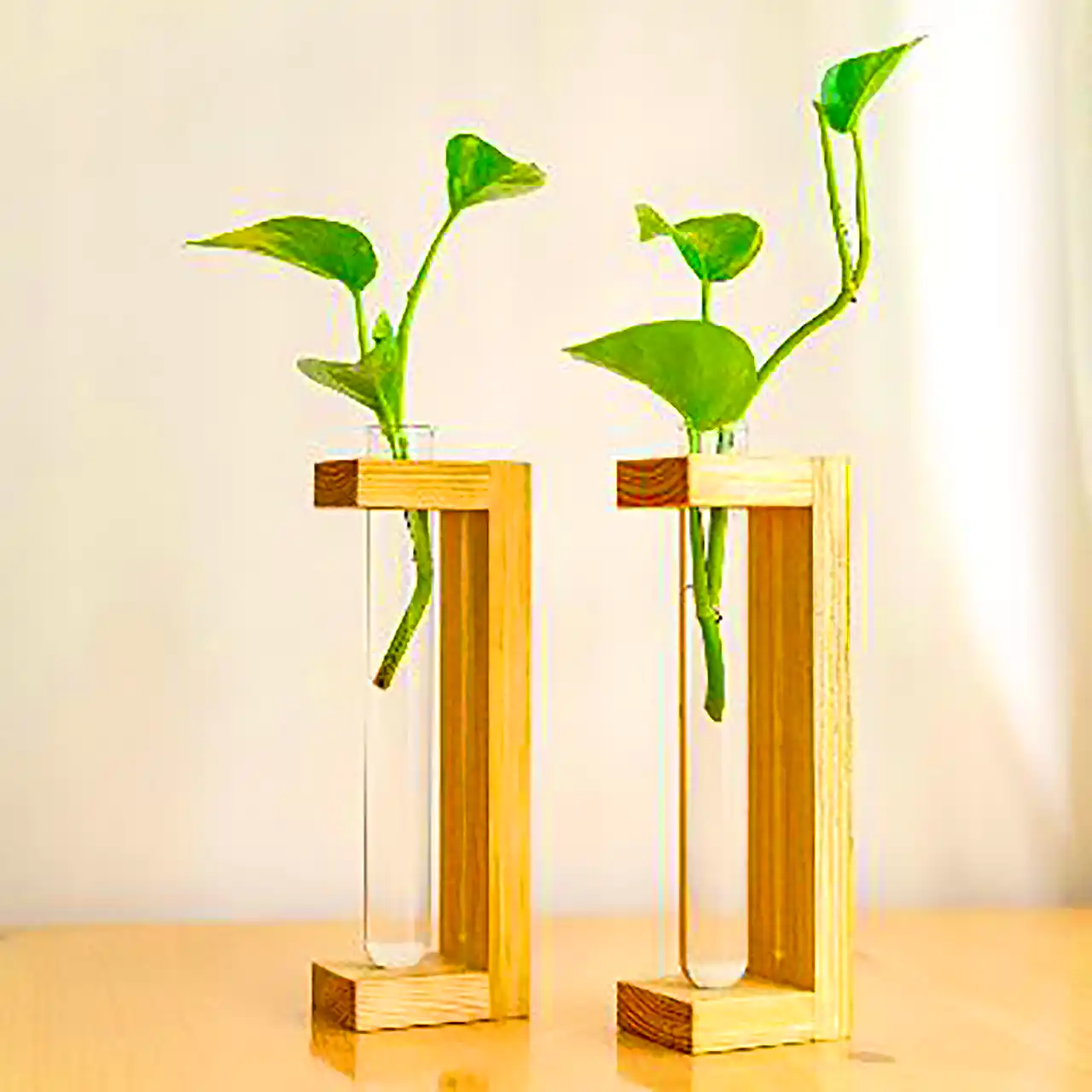 گلدون چوبی دکوری رومیزی