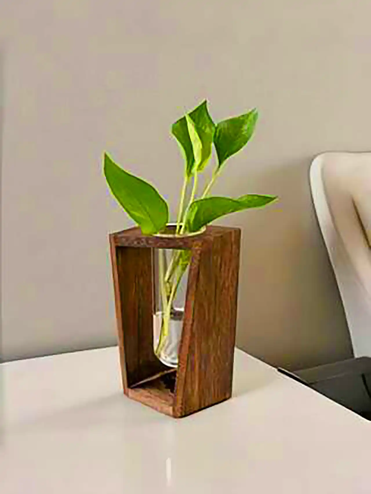 گلدون چوبی دکوری رومیزی