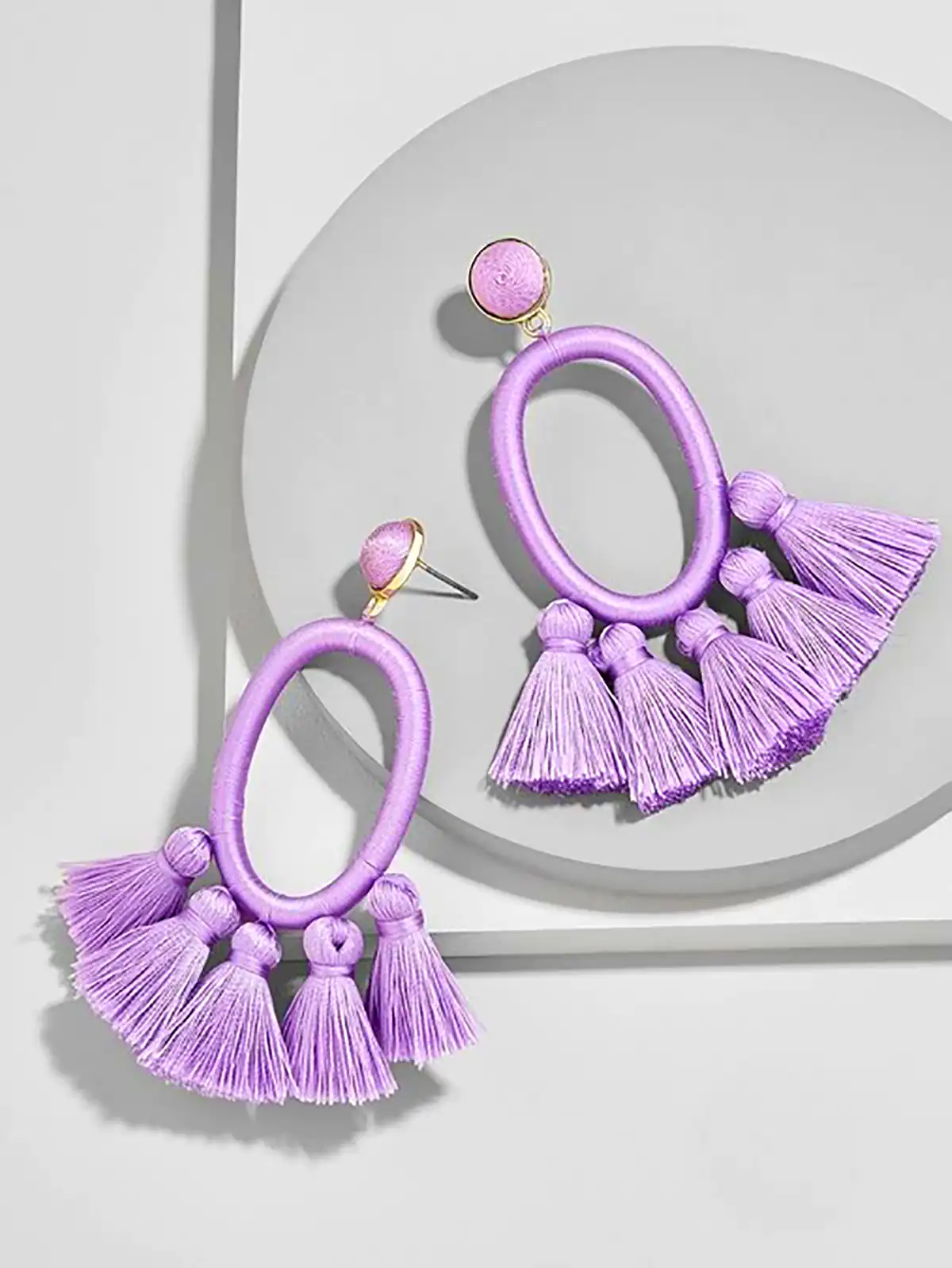 گوشواره آویز هندسی پاستیلی