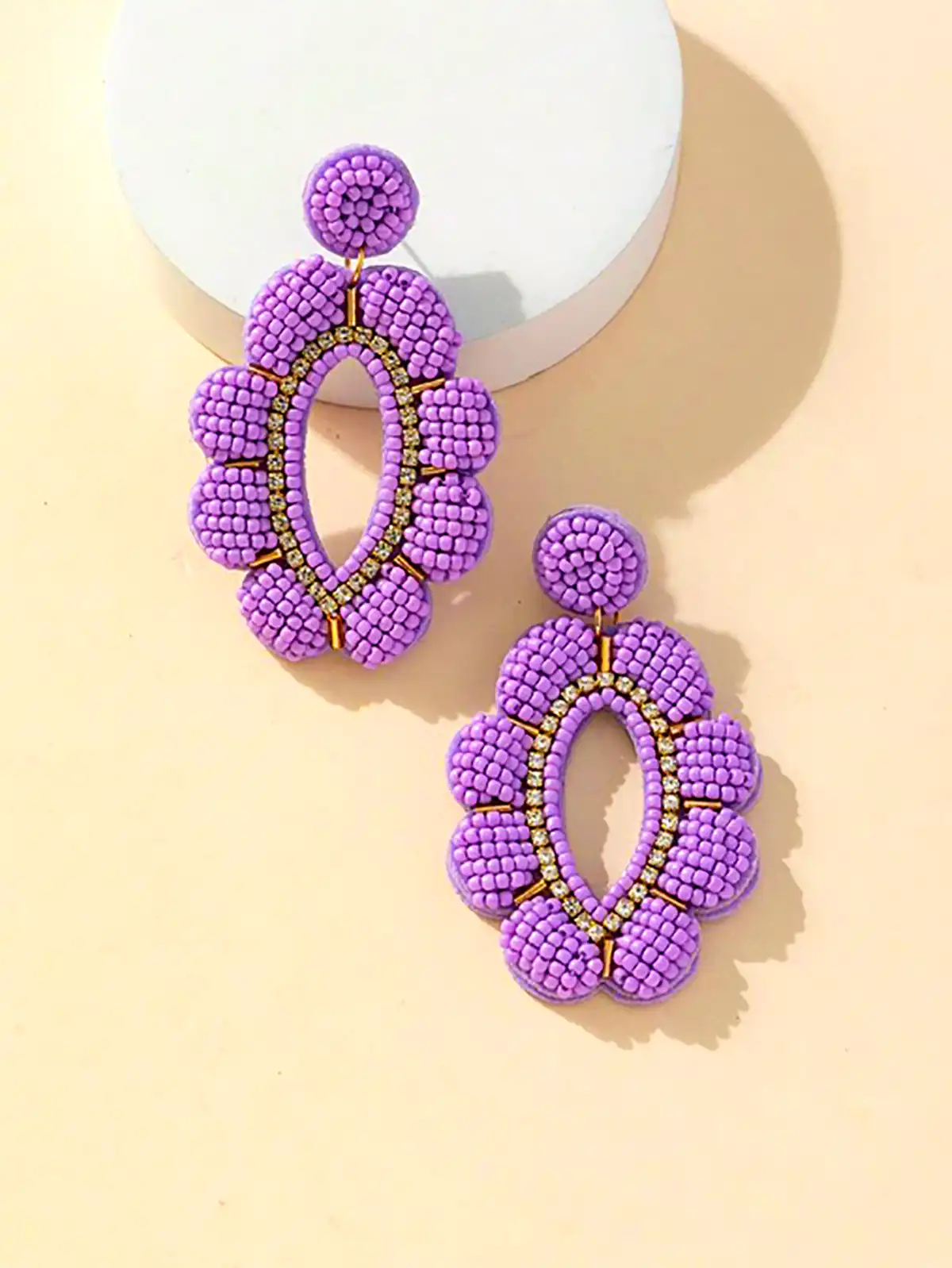 گوشواره آویز هندسی پاستیلی