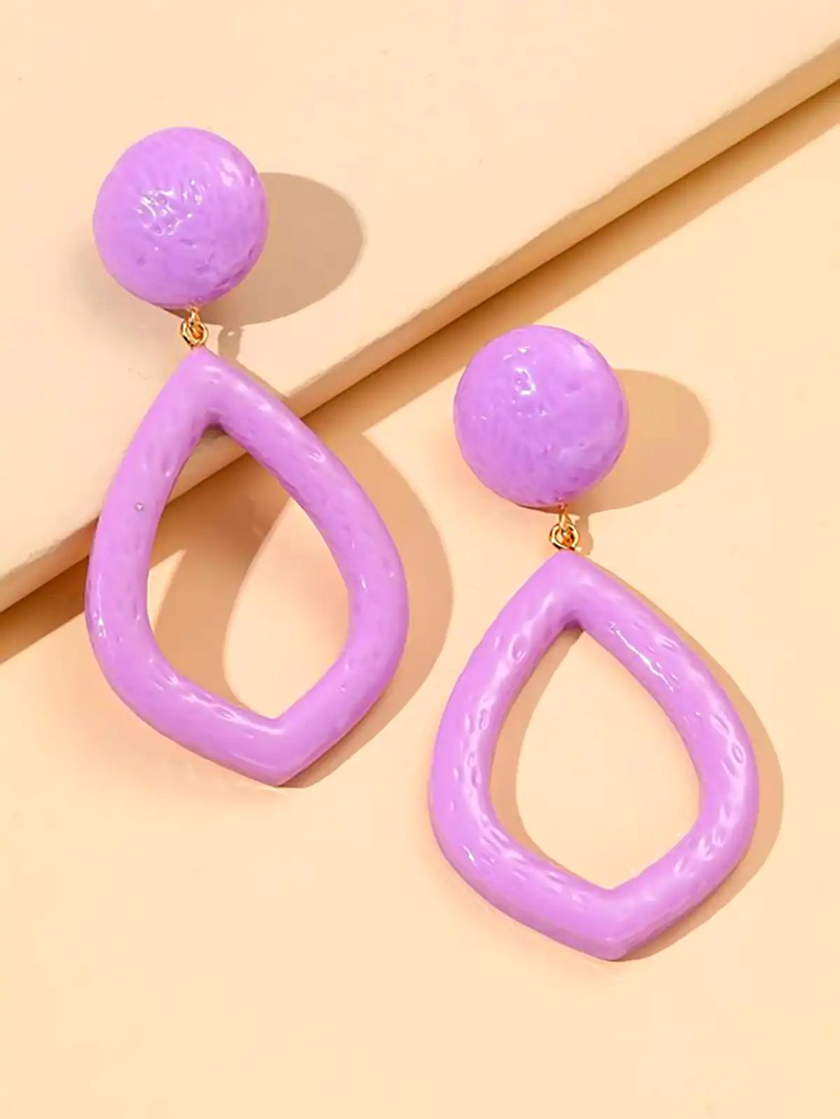 گوشواره آویز هندسی پاستیلی