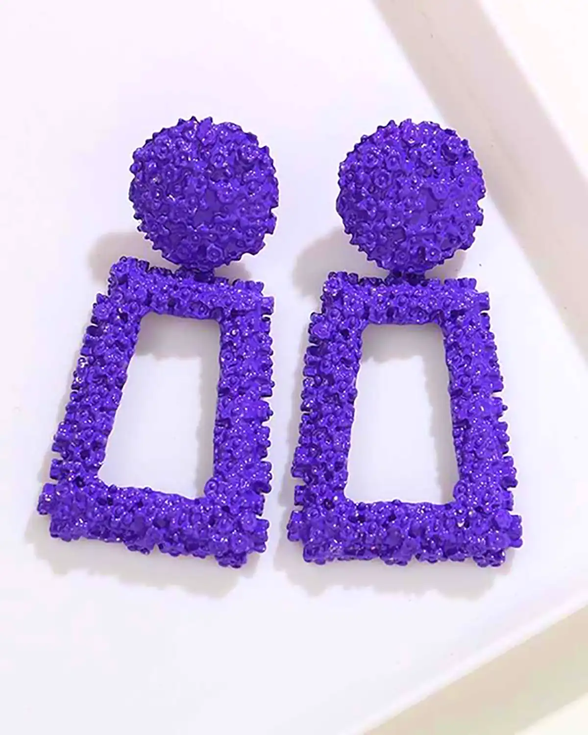 گوشواره آویز هندسی پاستیلی