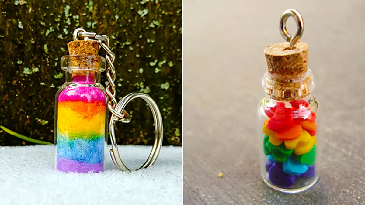 جاکلیدی بطری رنگین کمان